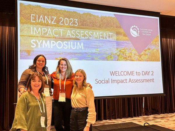 Umwelt Social team members at the EIANZ 2023 Impact Assessment Symposium