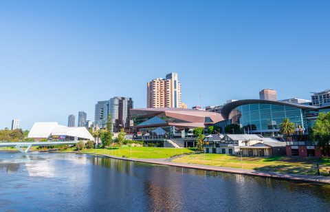 View from River Torrens in Adelaide, South Australia