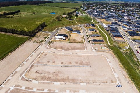 Aerial shot of a developing housing estate
